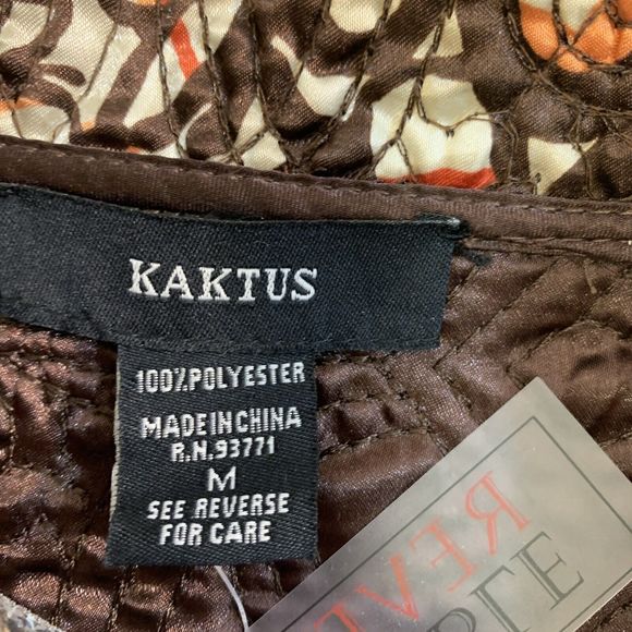 Kaktus Quilted Brown, Orange, Lightweight 2 in 1 Quilted Jacket Size M MSRP $80 - Picture 10 of 16